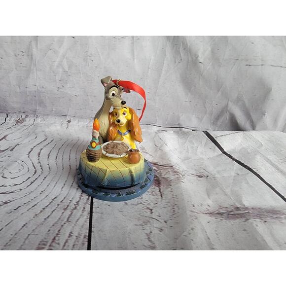 Vintage Disney Sketchbook Lady And The Tramp Spaghetti Dinner Ornament READ - Picture 1 of 8